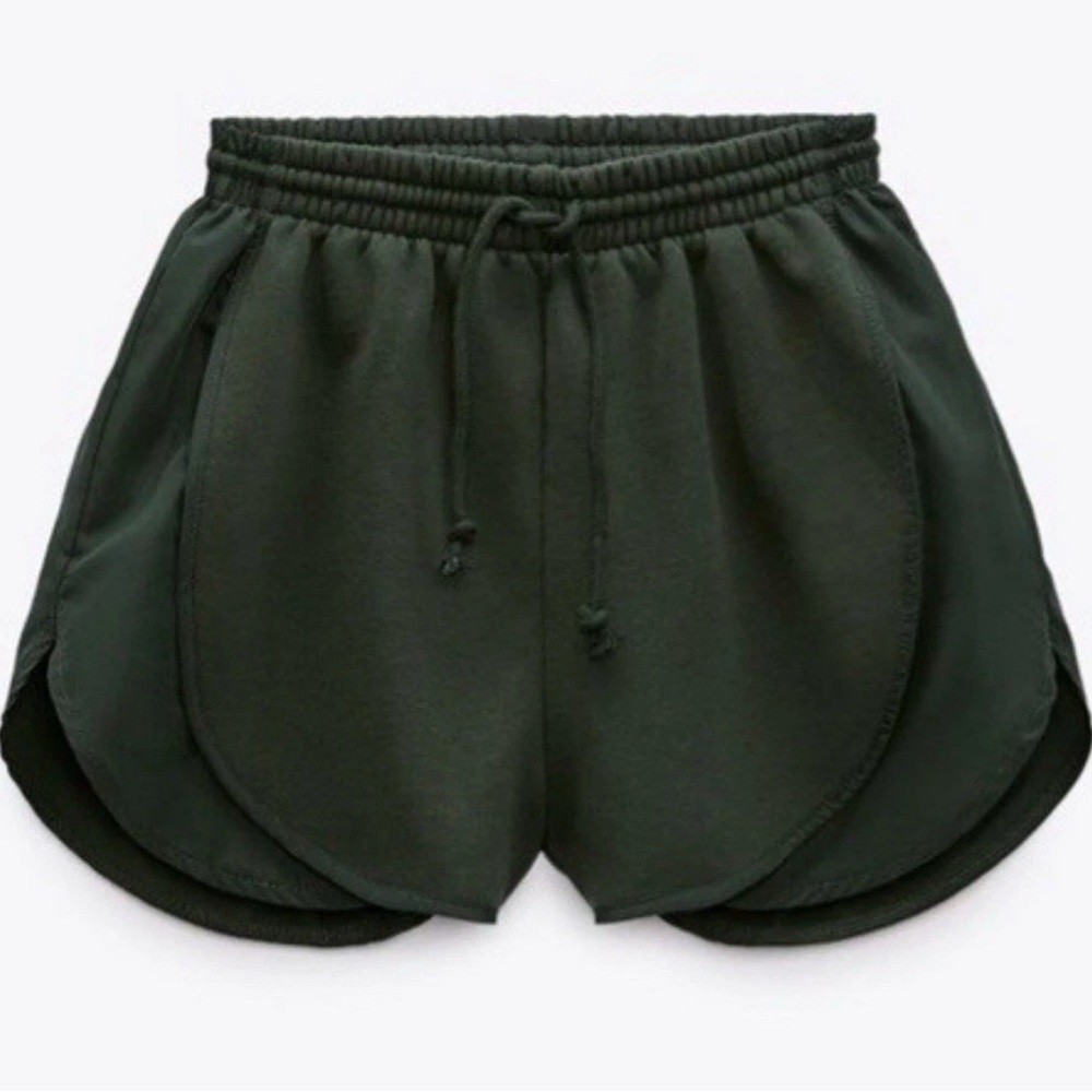 Zara Dark Green Women's athletic Shorts